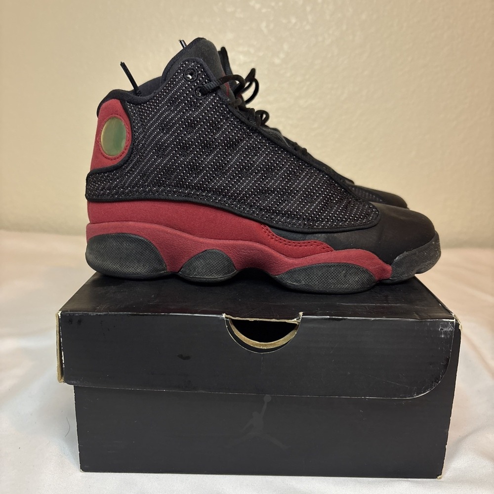 NIKE AIR JORDAN XIII 13 RETRO GS BLACK RED WHITE BRED PLAYOFF 414574-010 Size 4Y - Picture 7 of 16